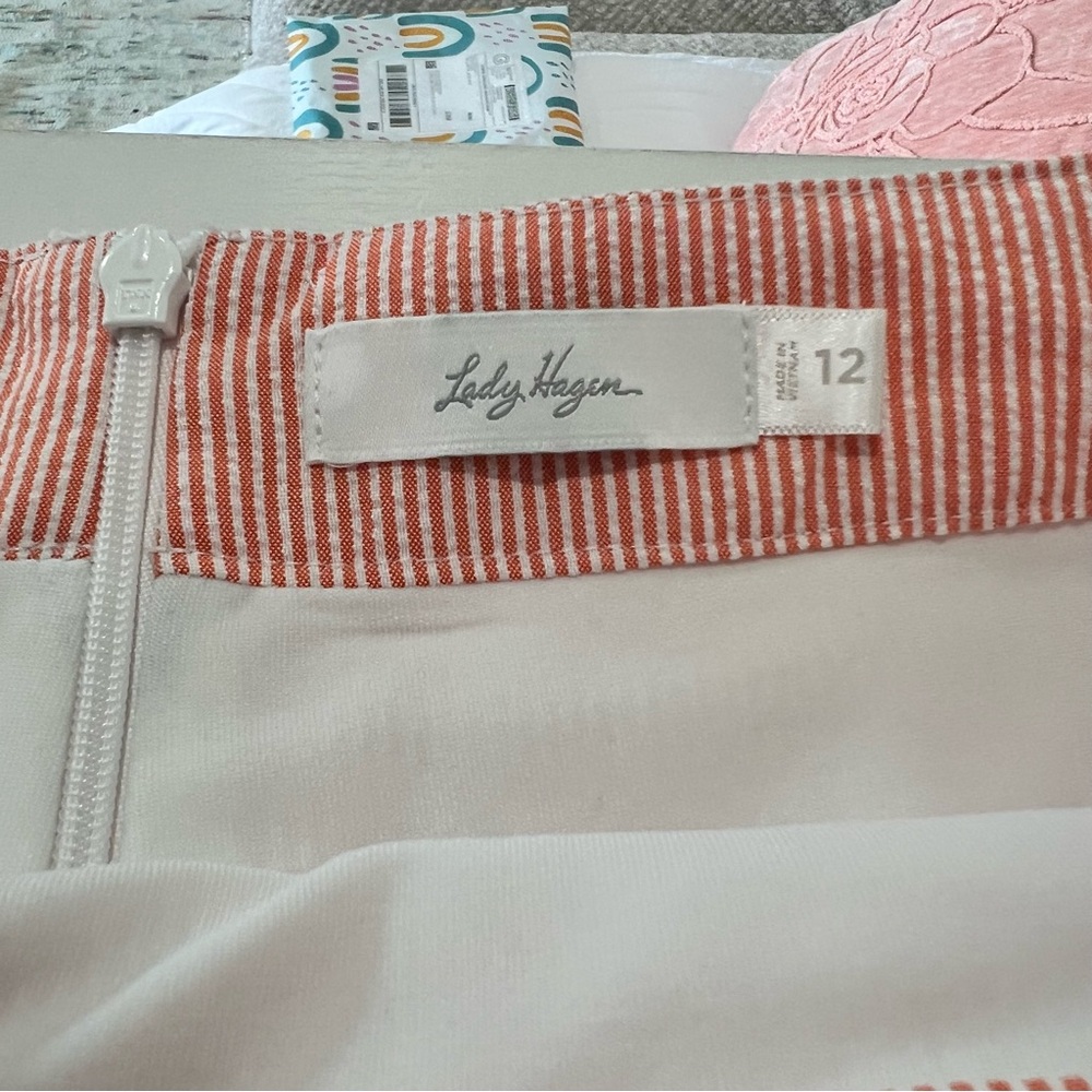 Lady Hagen Pink Pinstripe Mini Skirt - Picture 6 of 9